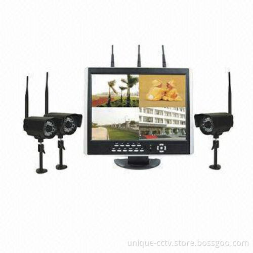 4CH Wireless H.264 DVR System with 15-inch LCD, Image Processor MPEG 4 Encode/Decode
